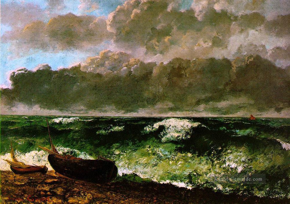 stürmischer See oder die Welle WBM Landschaft Gustave Courbet Strand Ölgemälde
